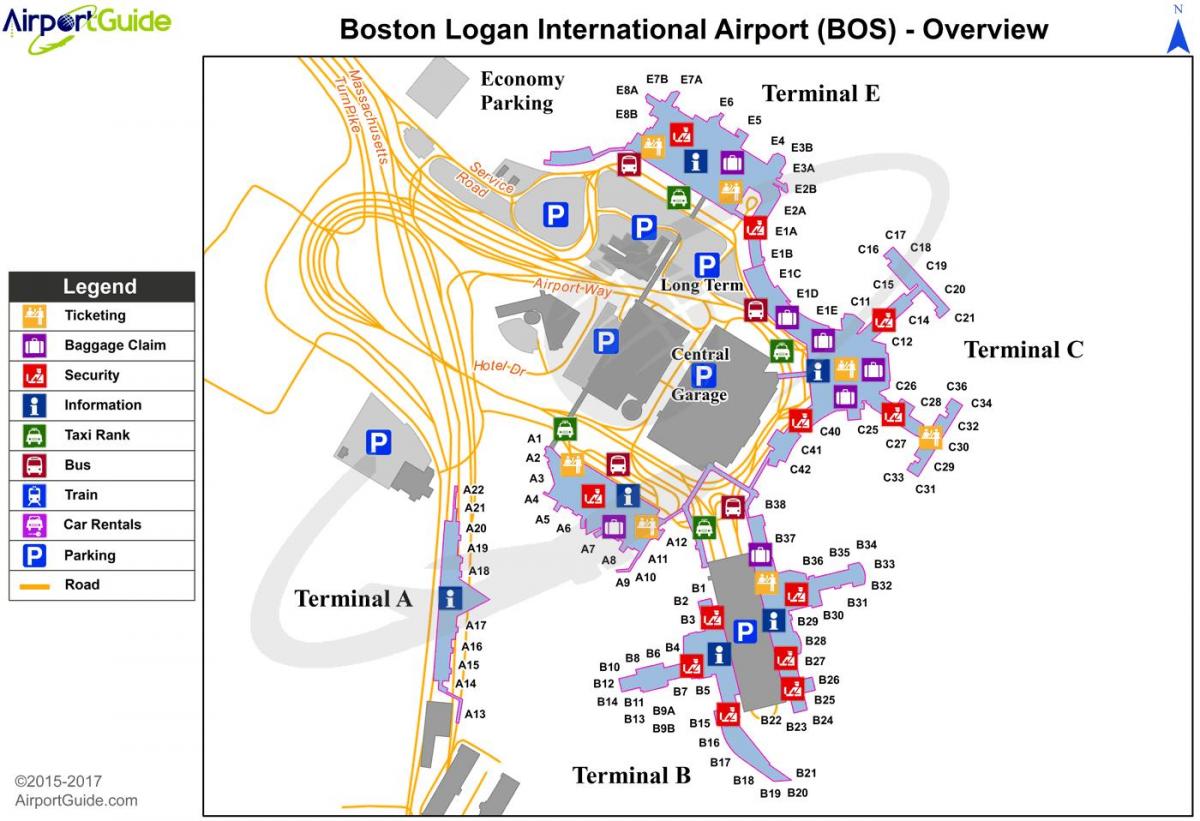 خريطة محطة مطار بوسطن