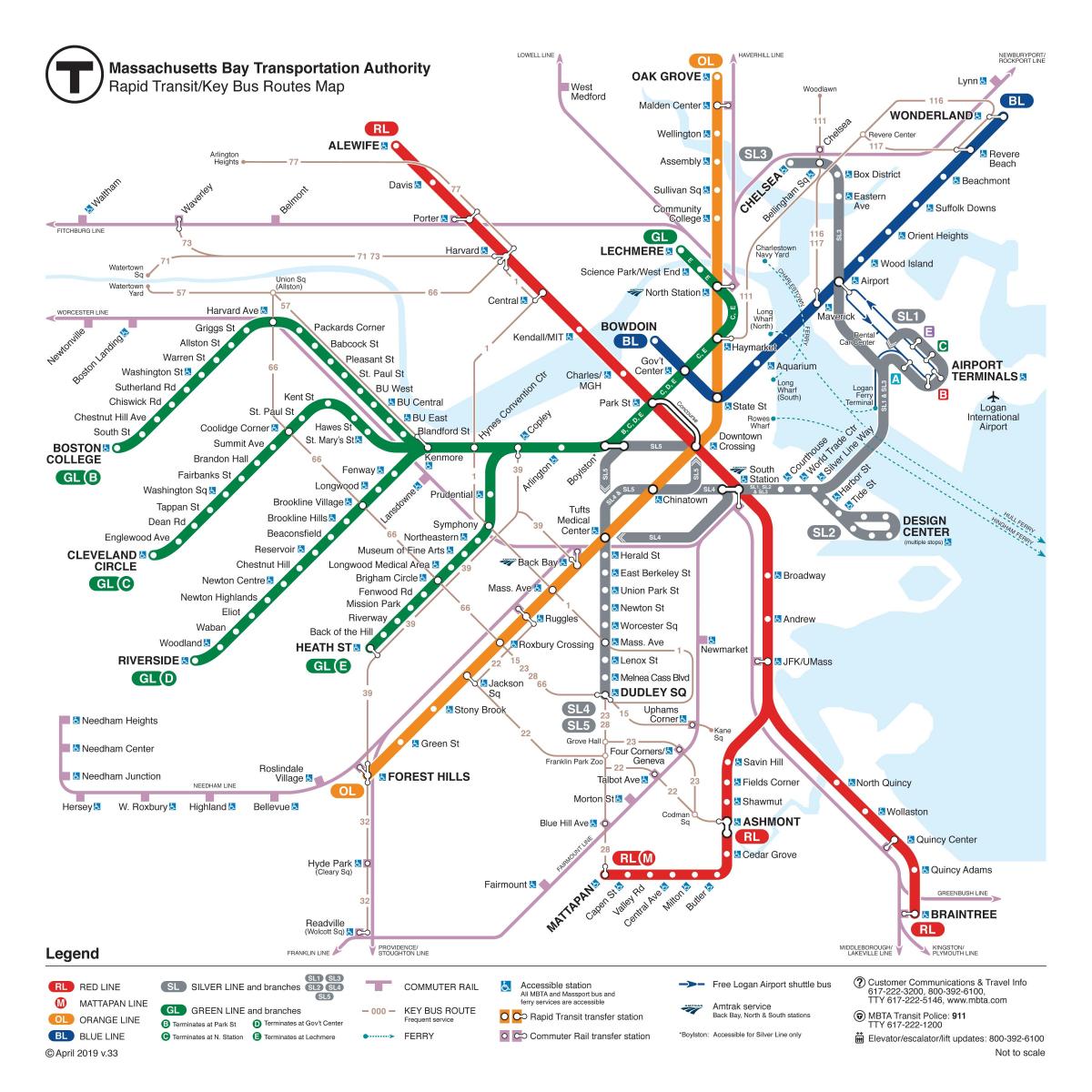 خريطة محطات مترو بوسطن