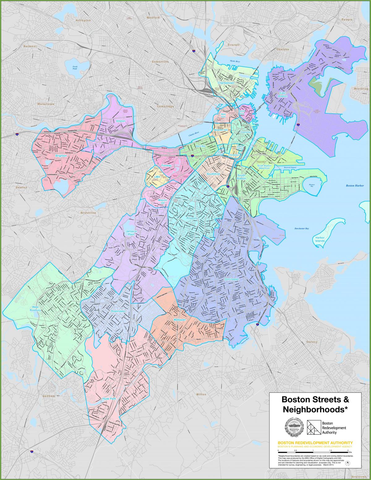 خريطة أحياء بوسطن