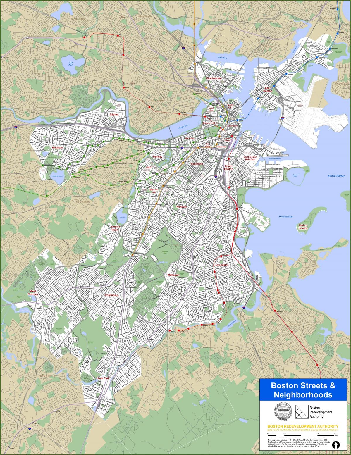 خريطة شوارع بوسطن