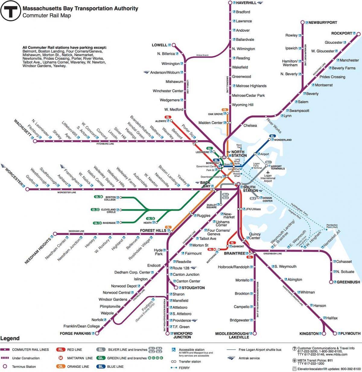 خريطة محطات سكة حديد بوسطن